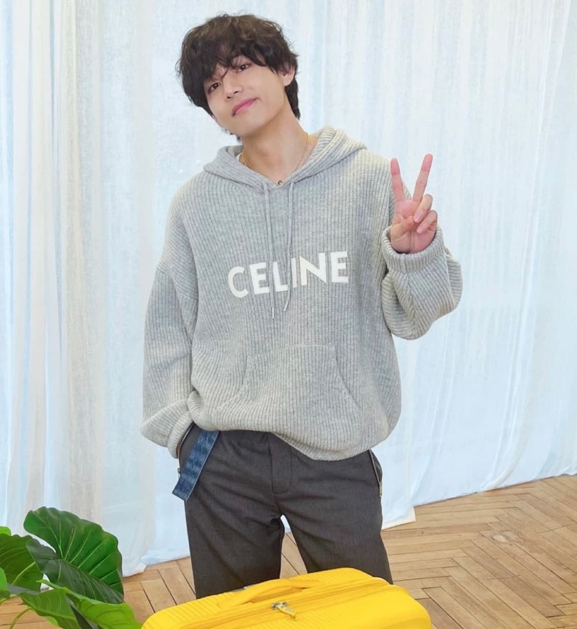 오버핏 xs 사이즈) 셀린느 리브드 울 니트 후드  상품이미지1