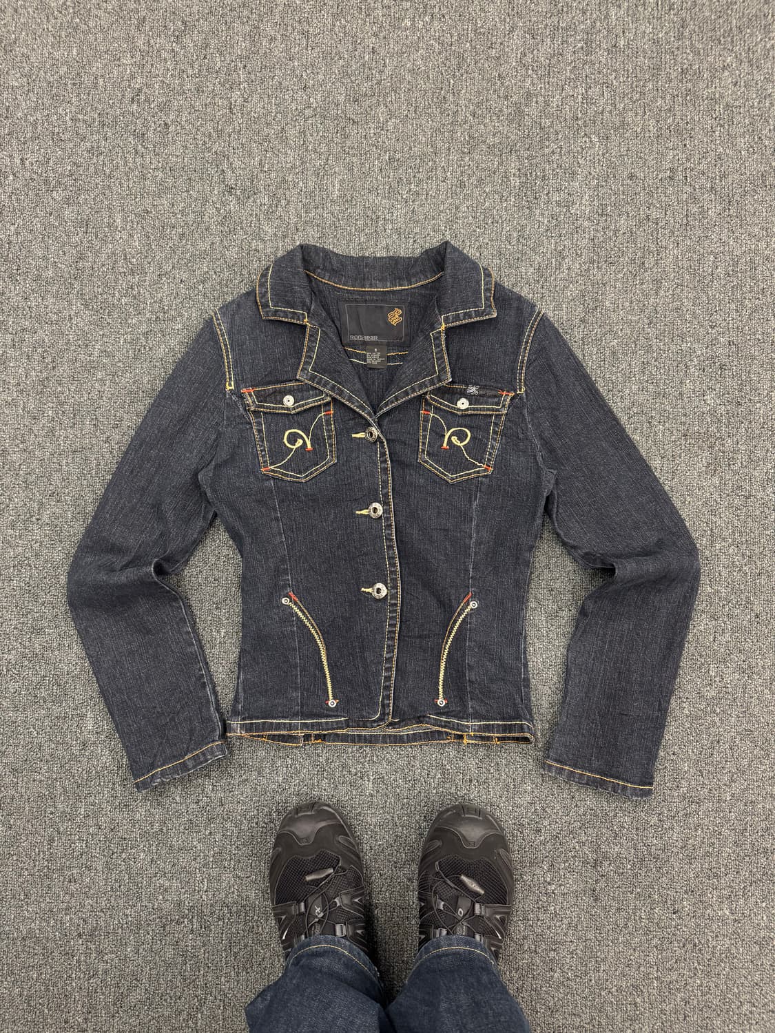 로카웨어 빈티지 여성 y2k 포켓스티치 데님자켓 상품이미지1