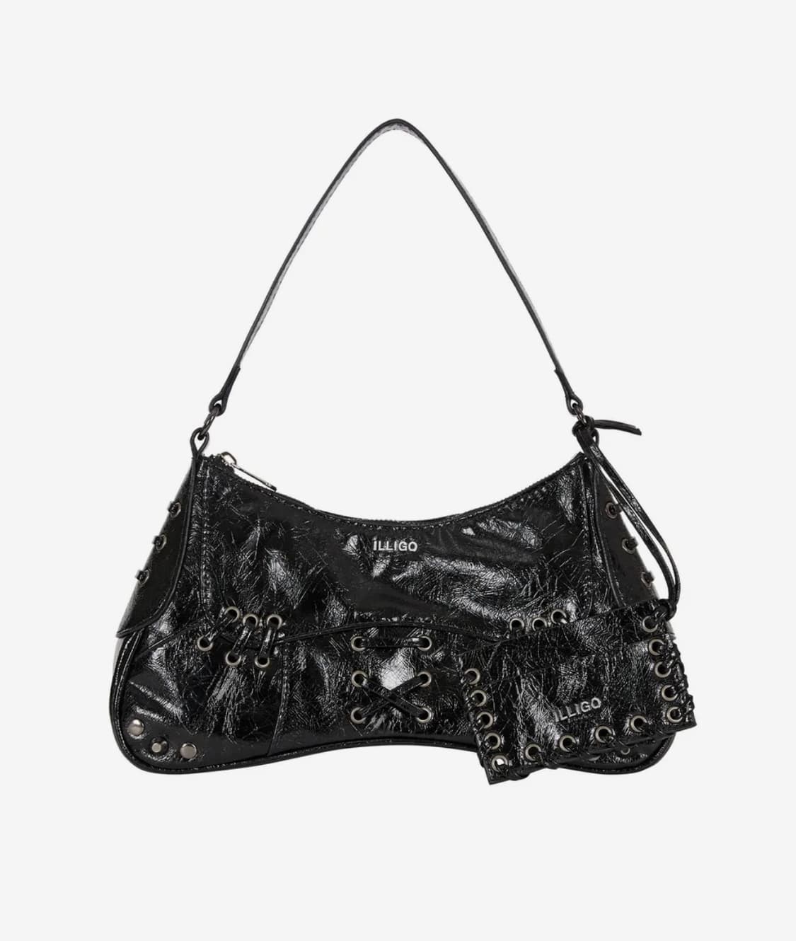 일리고 아일렛 스터드 숄더 백 블랙 상품이미지1