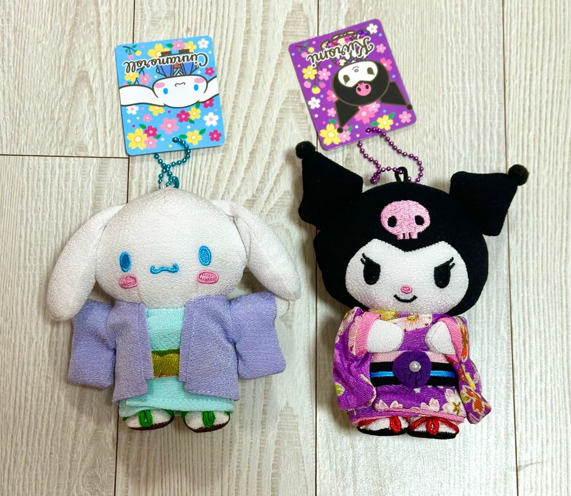 산리오 시나모롤 쿠로미 기모노 인형 마스코트 키링 상품이미지1