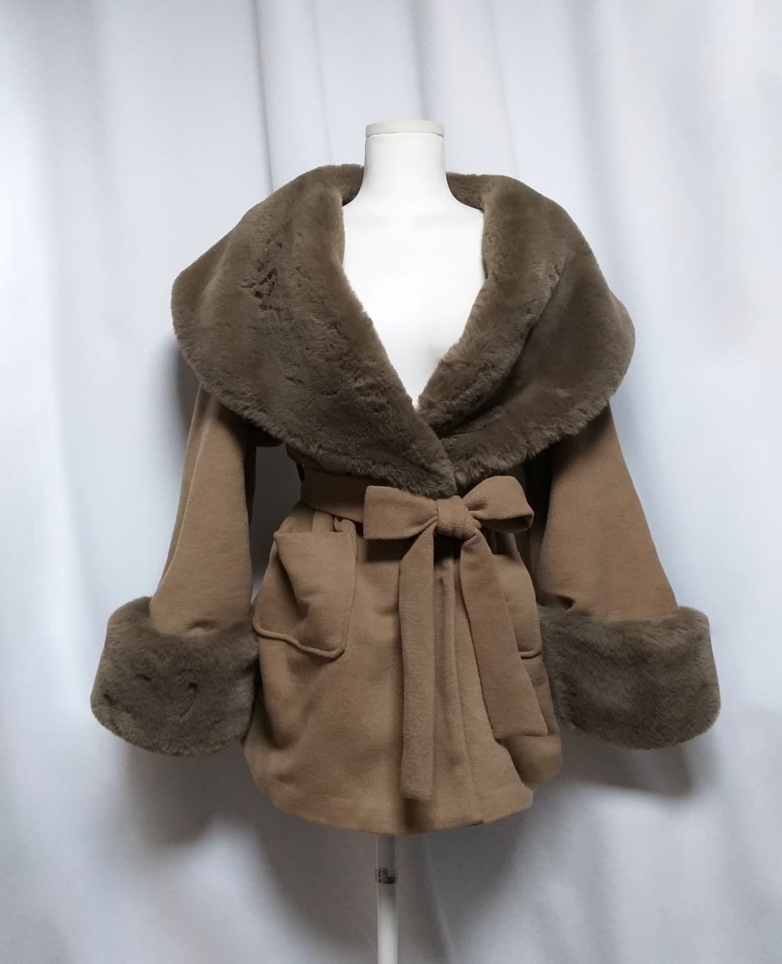 빈티지 퍼 코트원피스 라떼히메갸루 캐캐체 핀터깔 모리걸 페어리 로리타펑크 상품이미지1