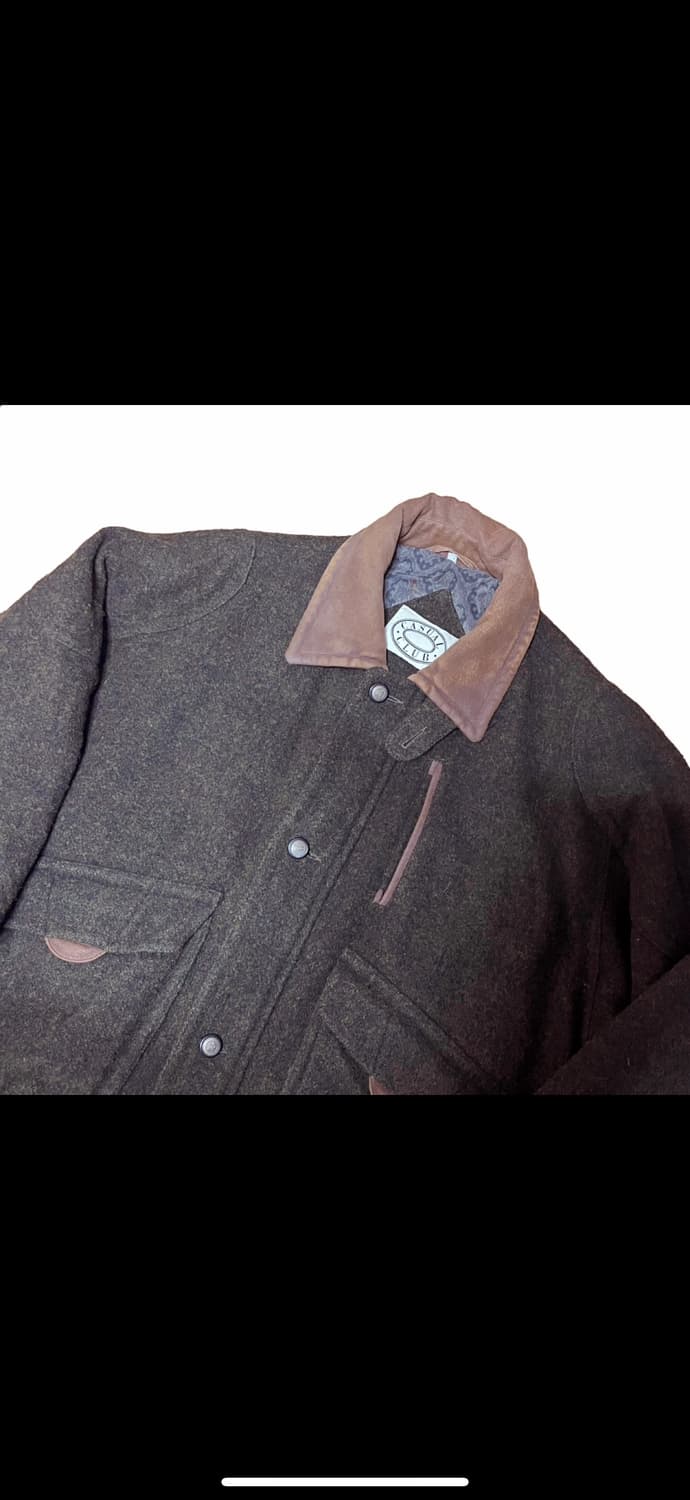 90s 캐주얼클럽 영국빈티지 울 헌팅 블루종 상품이미지2