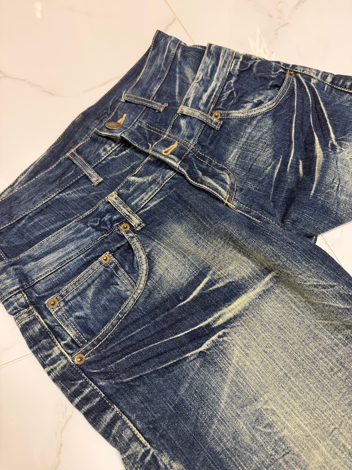 더블벨트 프린팅 진  상품이미지4