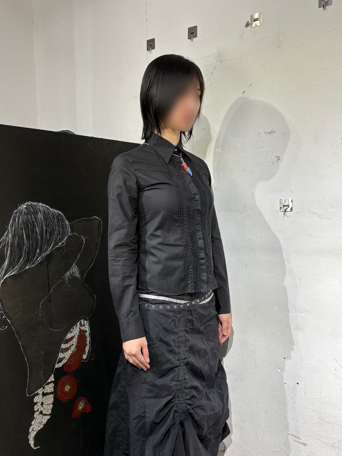 엠프리오 아르마니 고딕 패턴 프릴 셔츠 S 상품이미지5