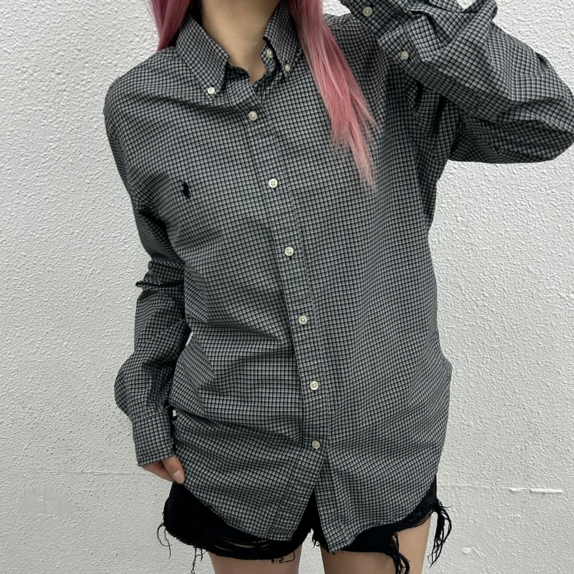 폴로 랄프로렌 블랙포니 블랙 체크 셔츠 M 상품이미지1