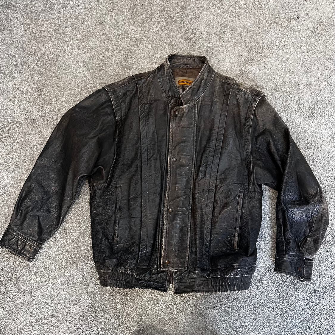 인터메조 브라운 소가죽 봄버 자켓M-L 상품이미지6