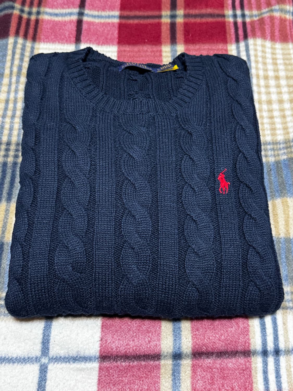 폴로 랄프로렌 케이블 스웨터 (네이비, L) 상품이미지2