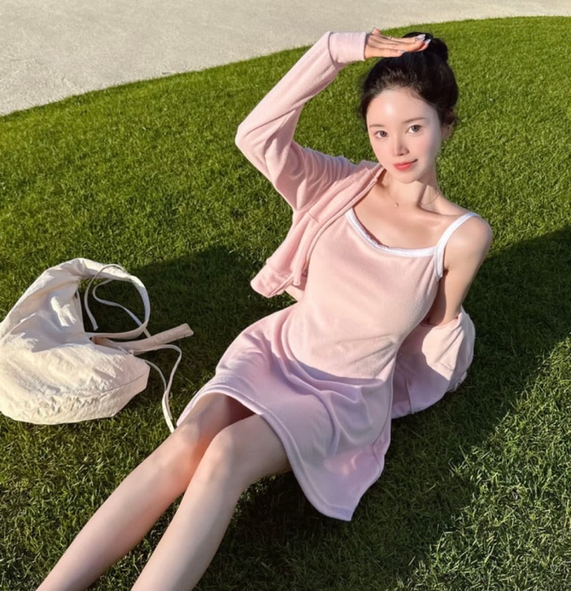 Mayoon 테리 배색 미니 원피스 상품이미지2