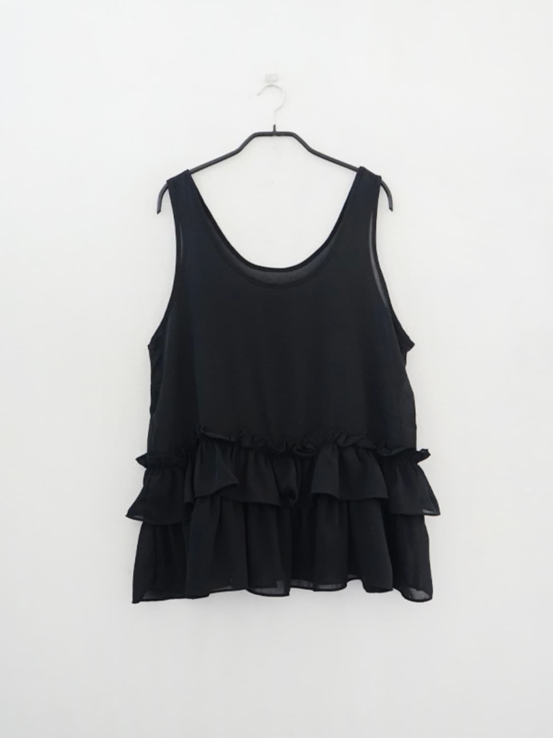 에프터먼데이 low frill sheer blouse 블랙 상품이미지4