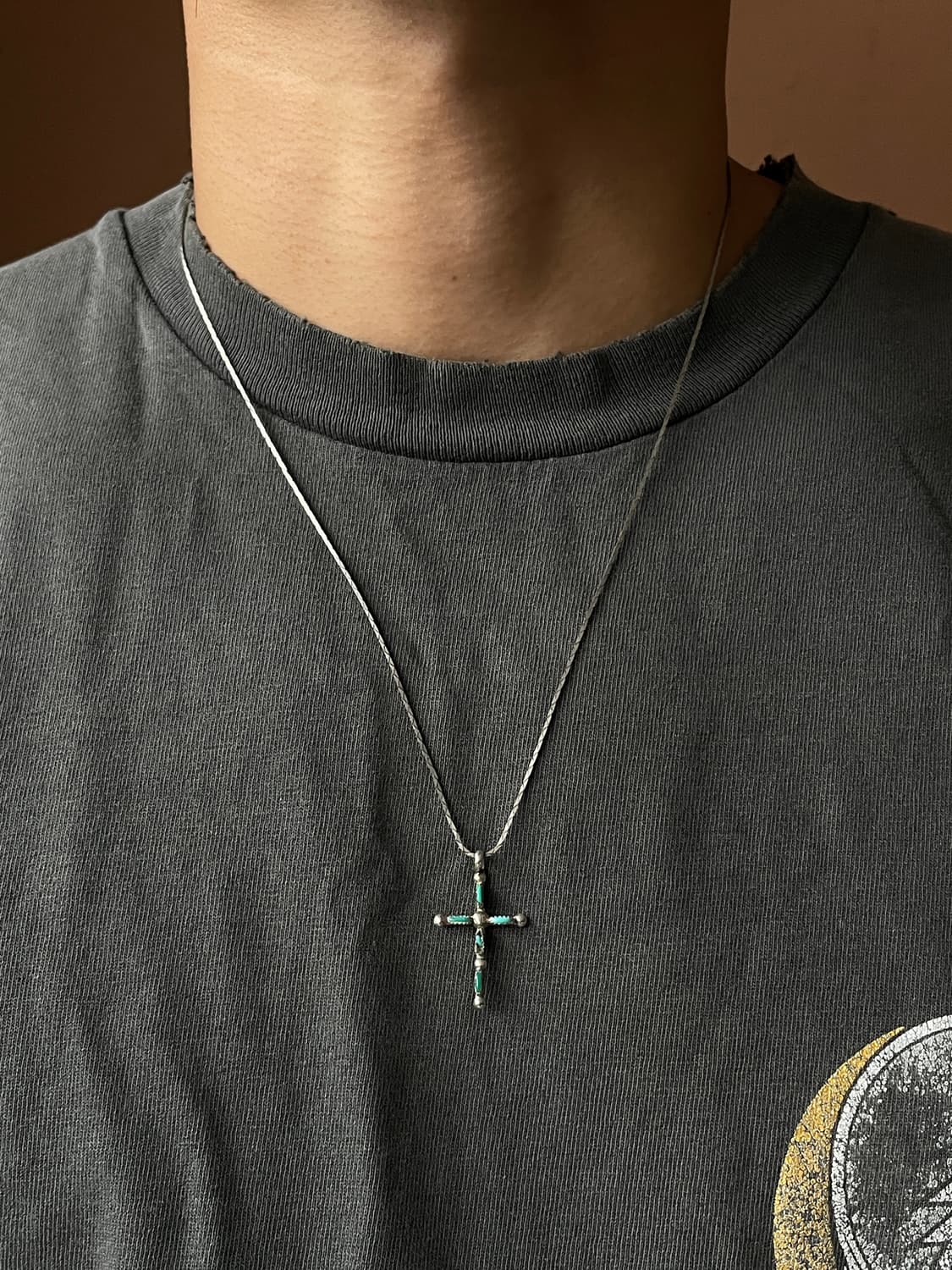 Vintage Sterling Turquoise Cross Pendant 상품이미지3