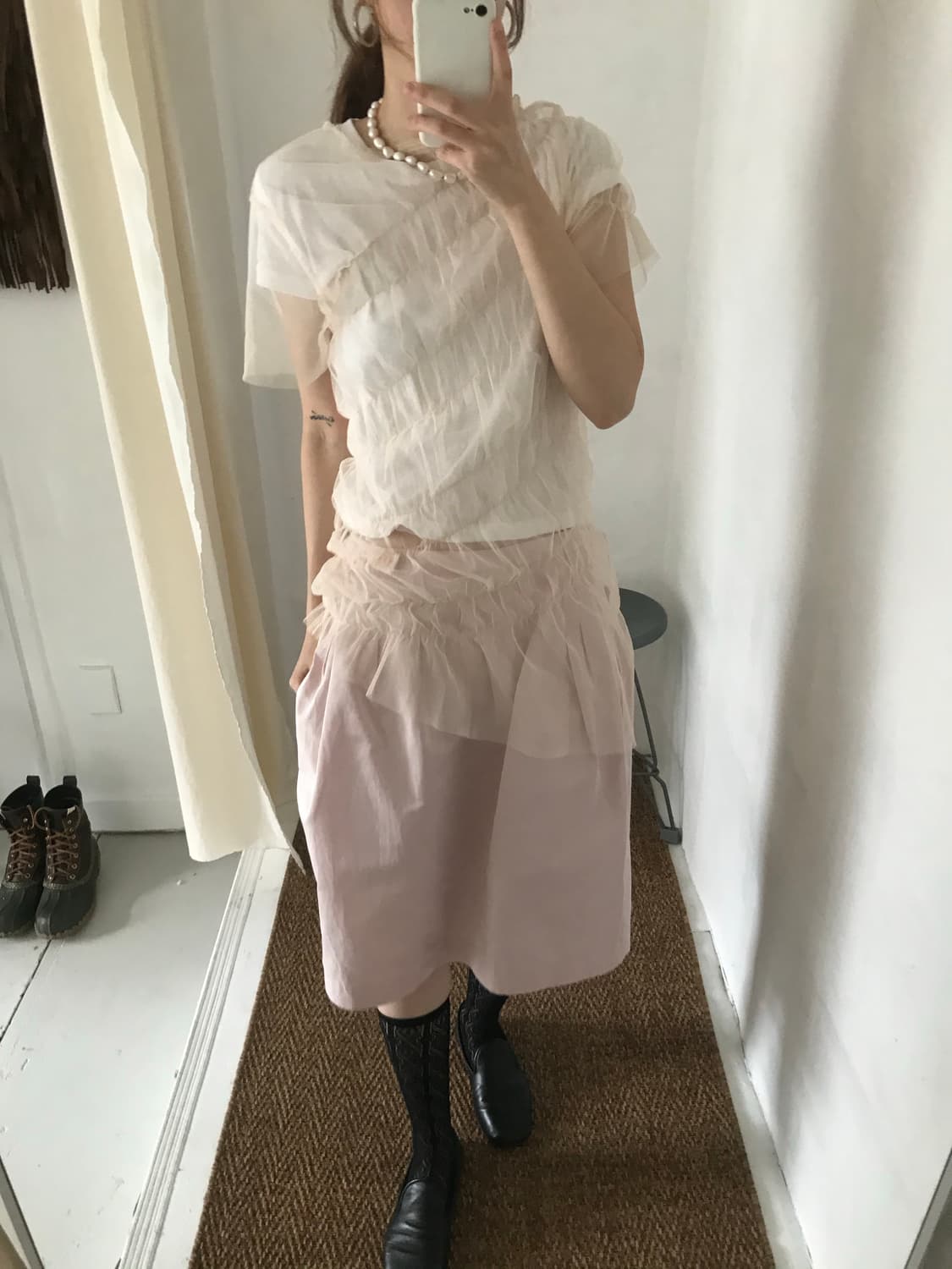 sheer layered top 상품이미지4