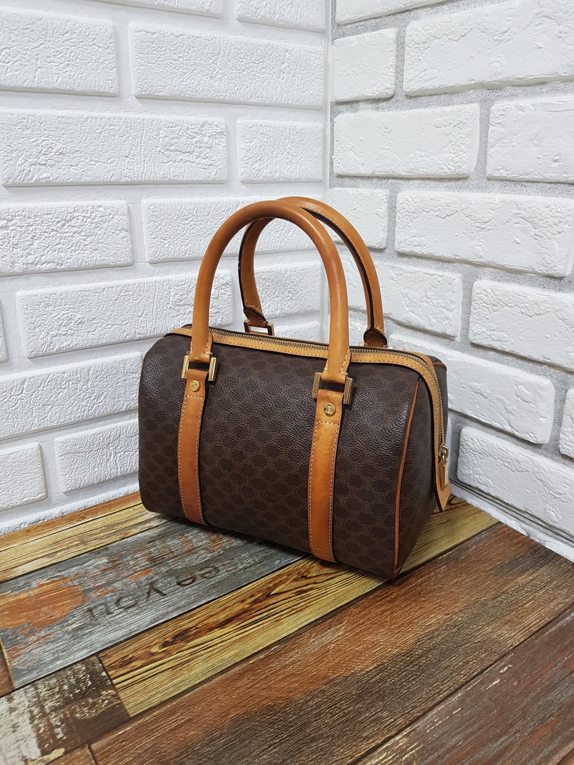 [정품] 셀린느 마카담 미니 보스턴백 브라운 상품이미지1