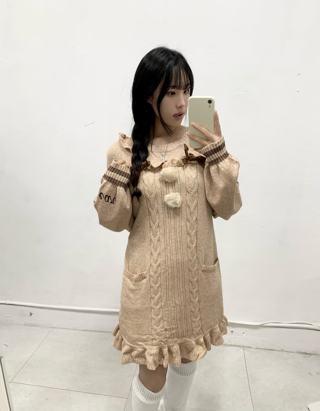 라떼갸루 🧸 리락쿠마 폼폼이 원피스 상품이미지3