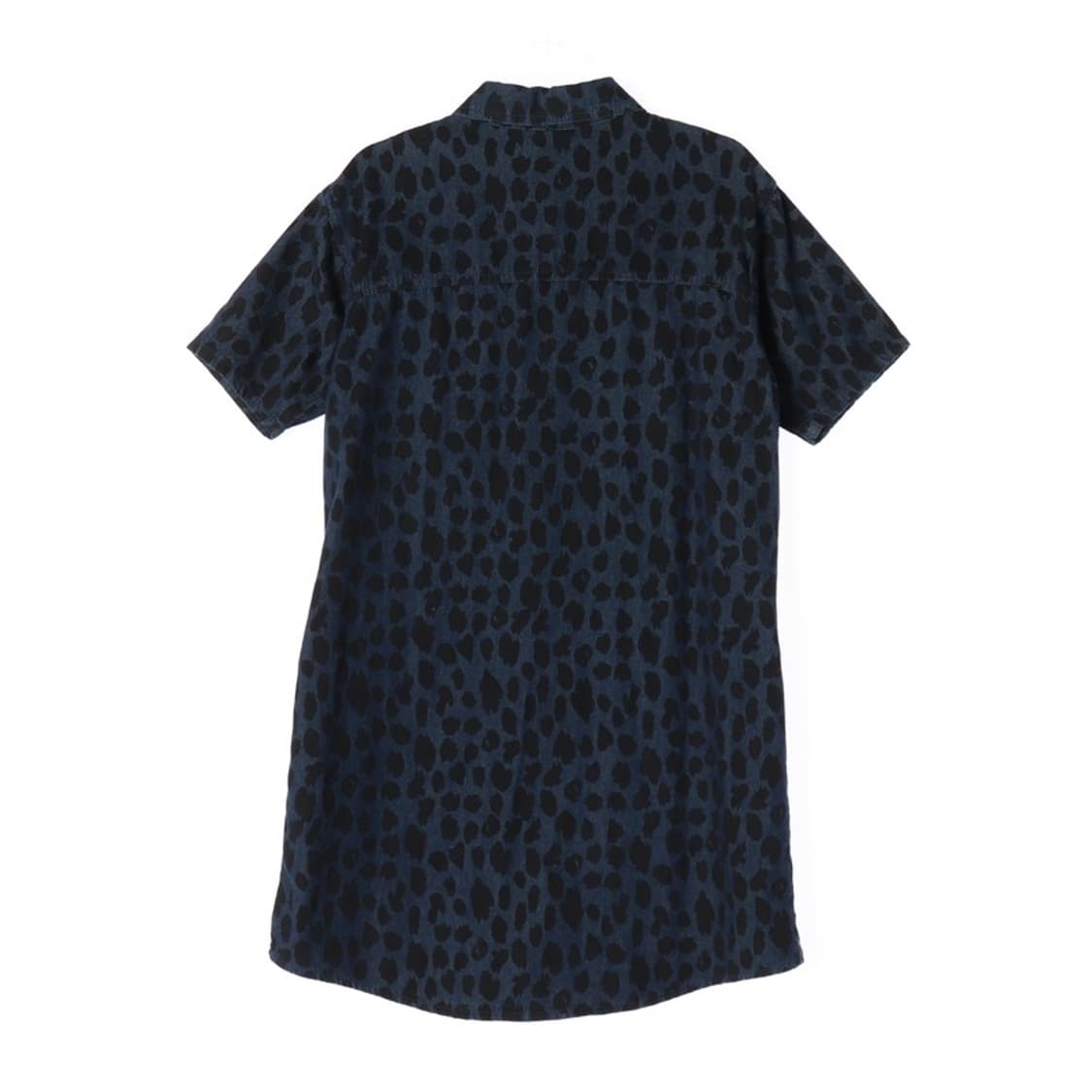 톰보이 레오파드 패턴 데님 셔츠 원피스 상품이미지2