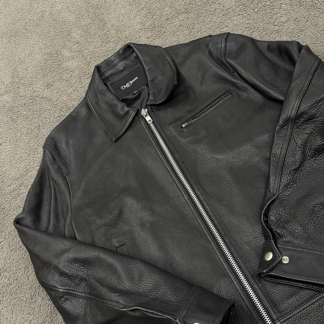 [정품/M] Doff Jason 도프제이슨 블랙 레더 자켓 상품이미지1