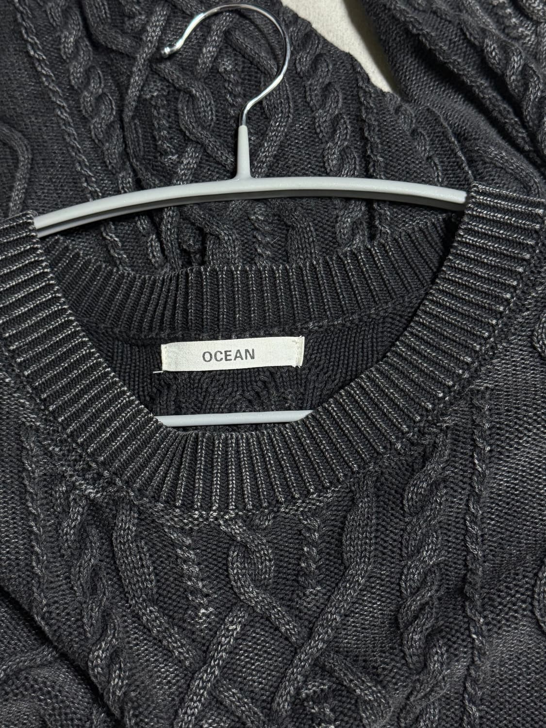 피그먼트 워싱 케이블 니트 L 상품이미지3