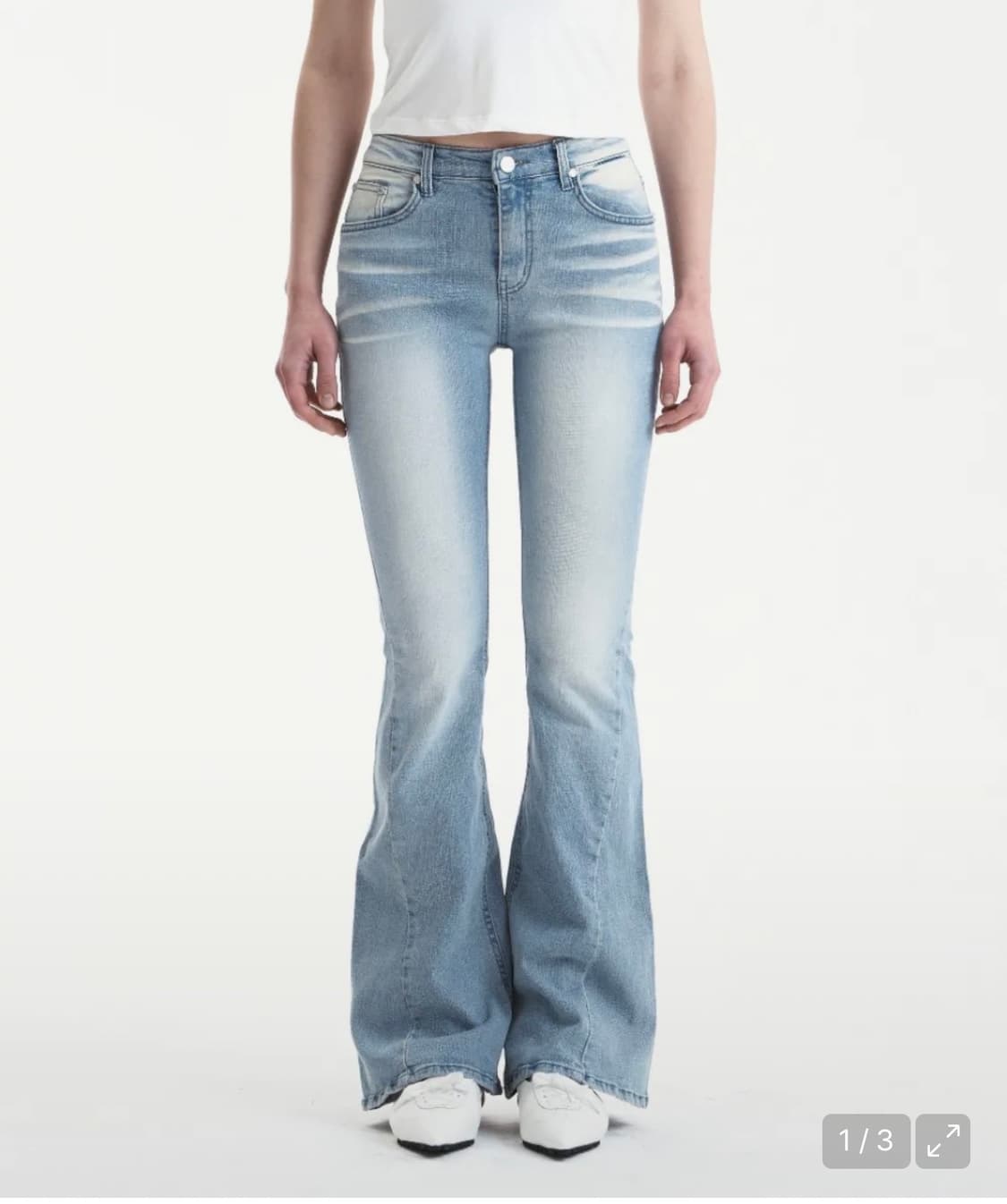 시너진 캣 워싱 데님 팬츠 라이트 블루 S/Long 상품이미지1