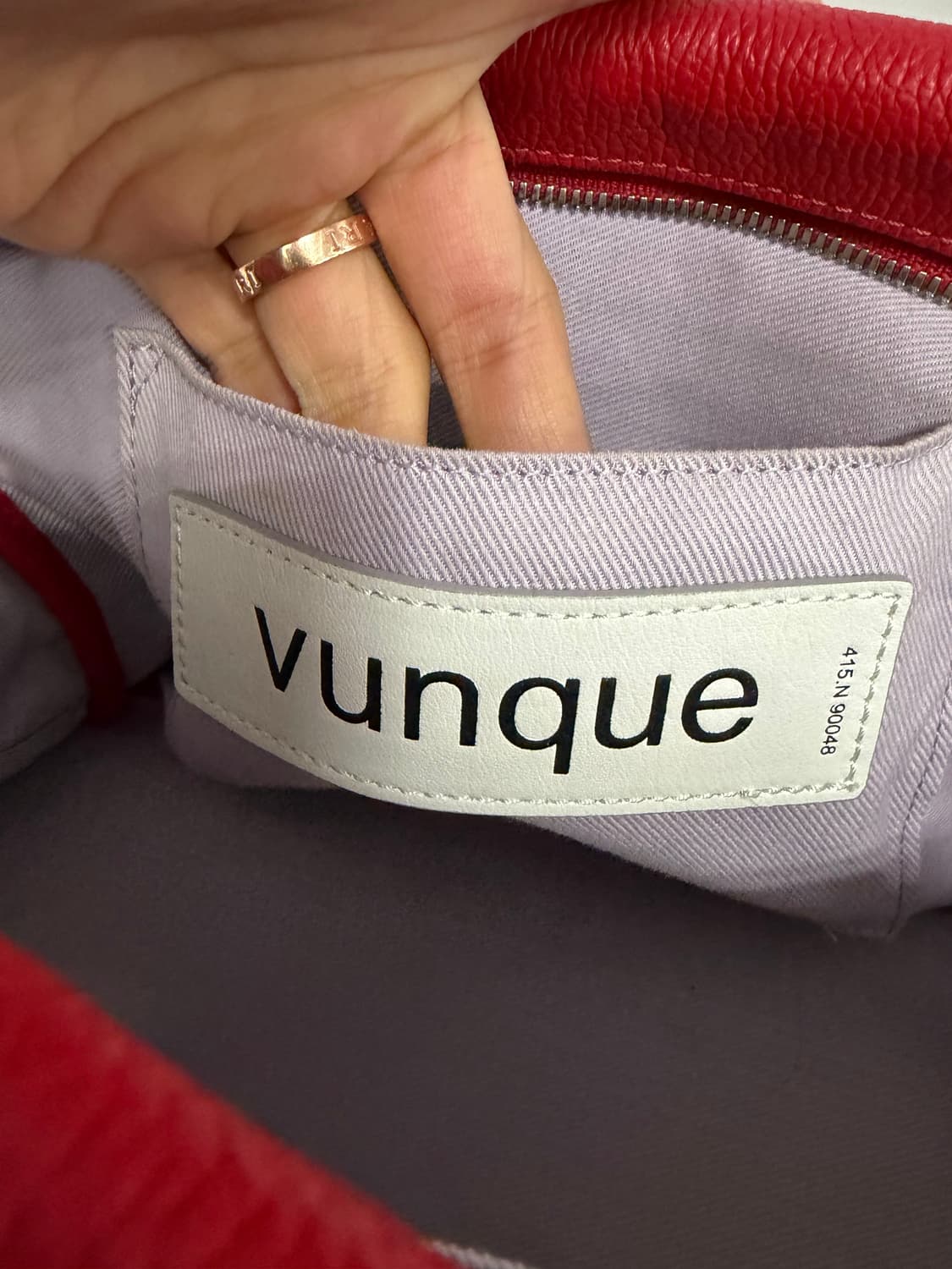 정품) VUNQUE 분크 레드 숄더 토트백 상품이미지7