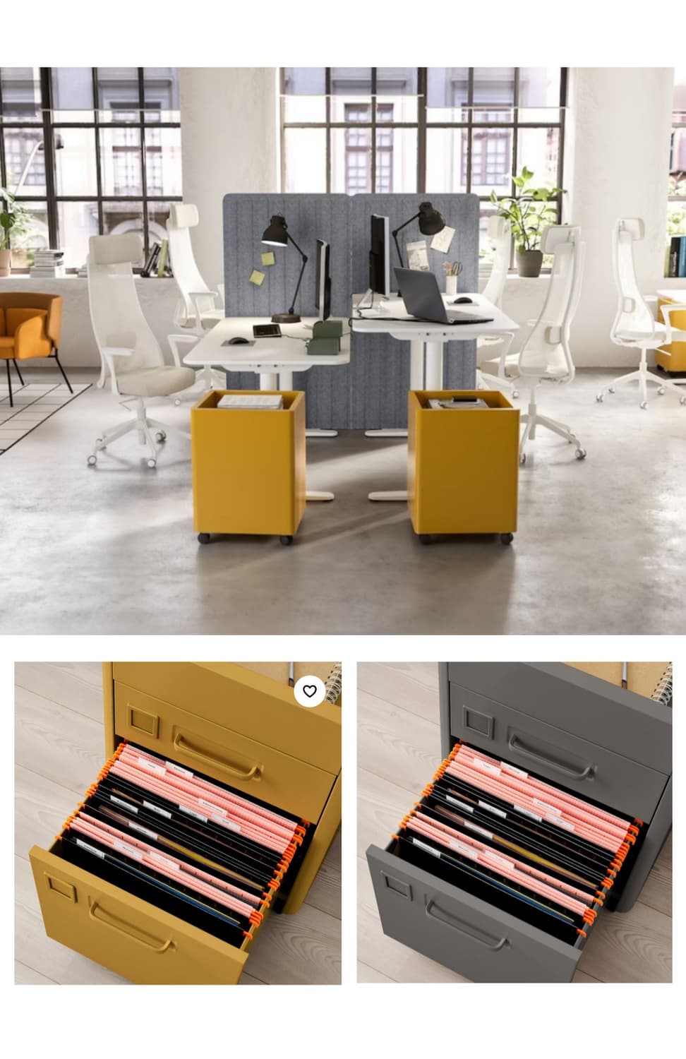 이케아 IKEA 이도센 고급 이동식 철제서랍장(다크그레이 or 옐로우) 상품이미지3
