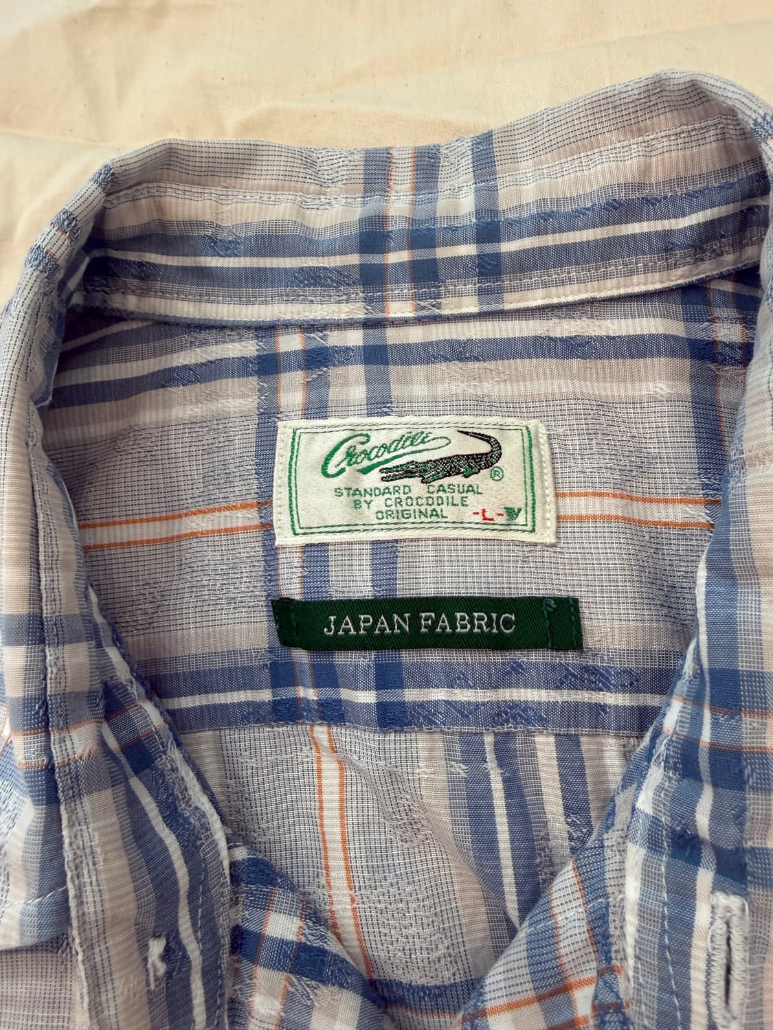 Crocodile Japan Fabric 체크 반팔 셔츠 상품이미지3