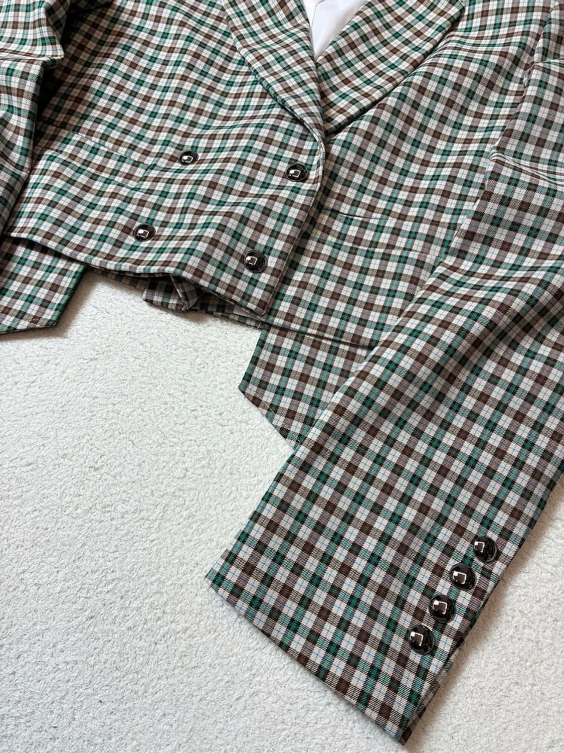 더일마 THEILMA 체크 크롭 블레이저 자켓 PN7390 상품이미지3