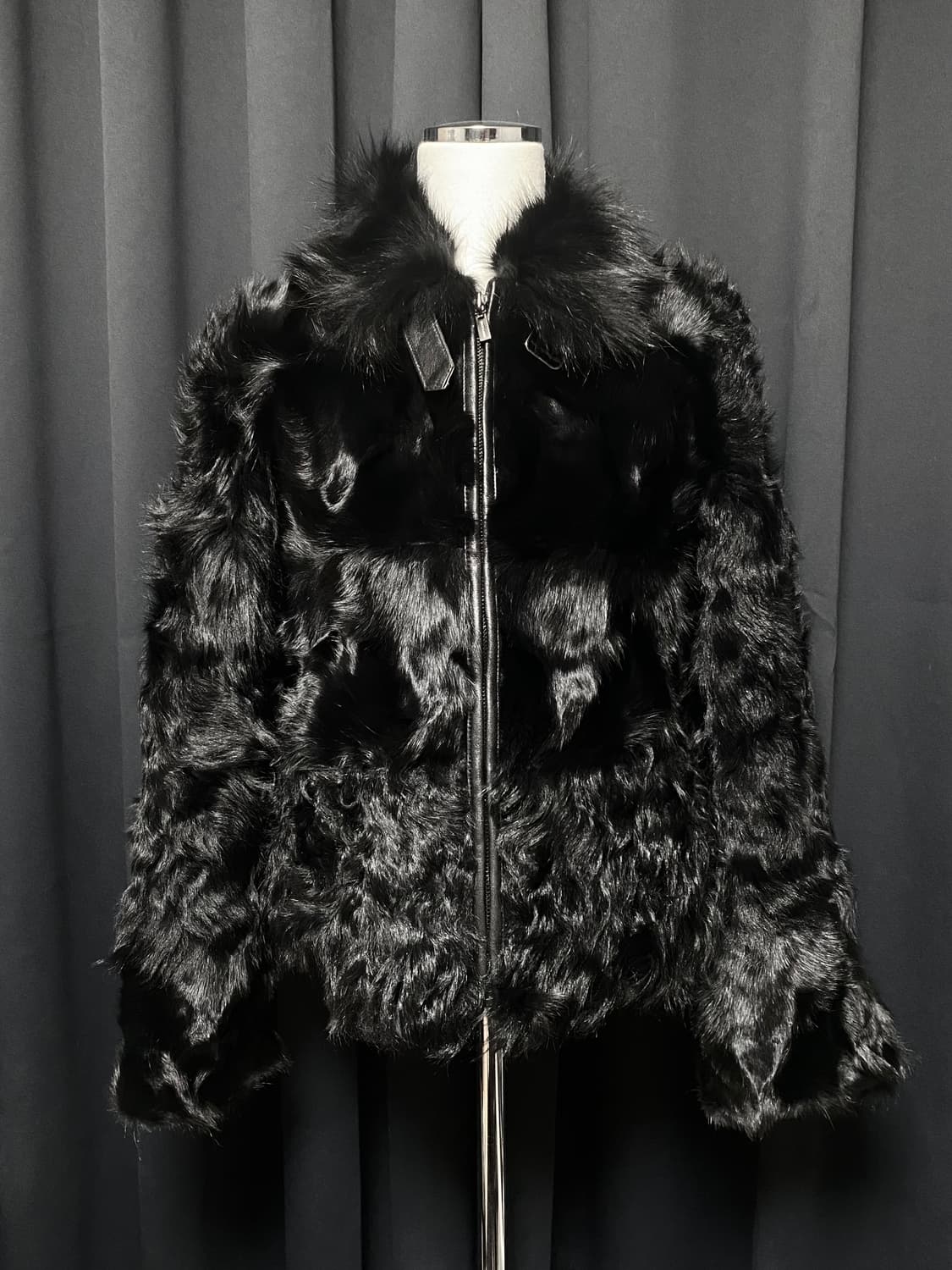 천연모피 폭스퍼 양가죽 하이넥 퍼자켓 빈티지 고스 락시크 상품이미지2