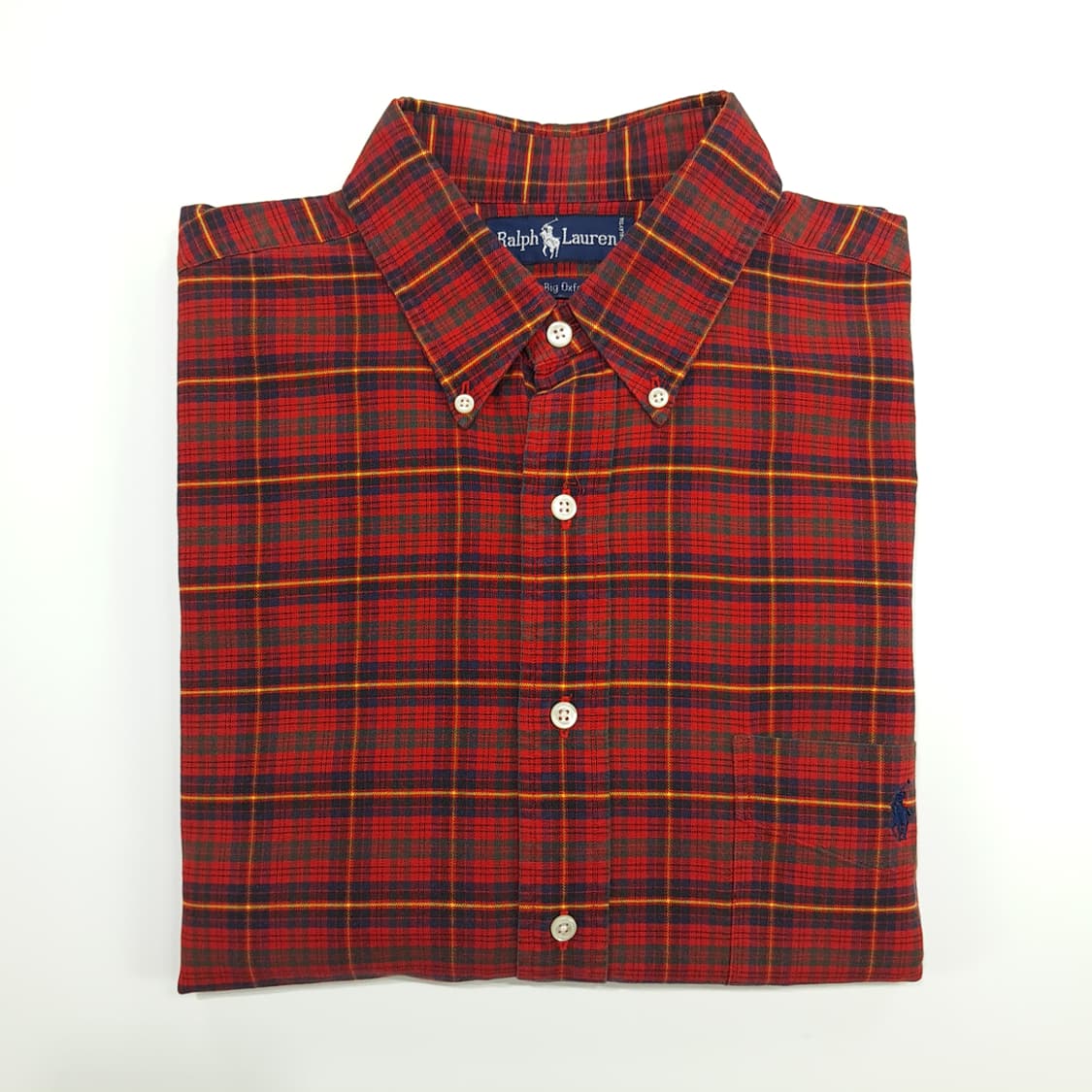 CN659 L 폴로 랄프로렌 빅셔츠 옥스포드 레드타탄체크 긴팔 셔츠 남방 상품이미지9