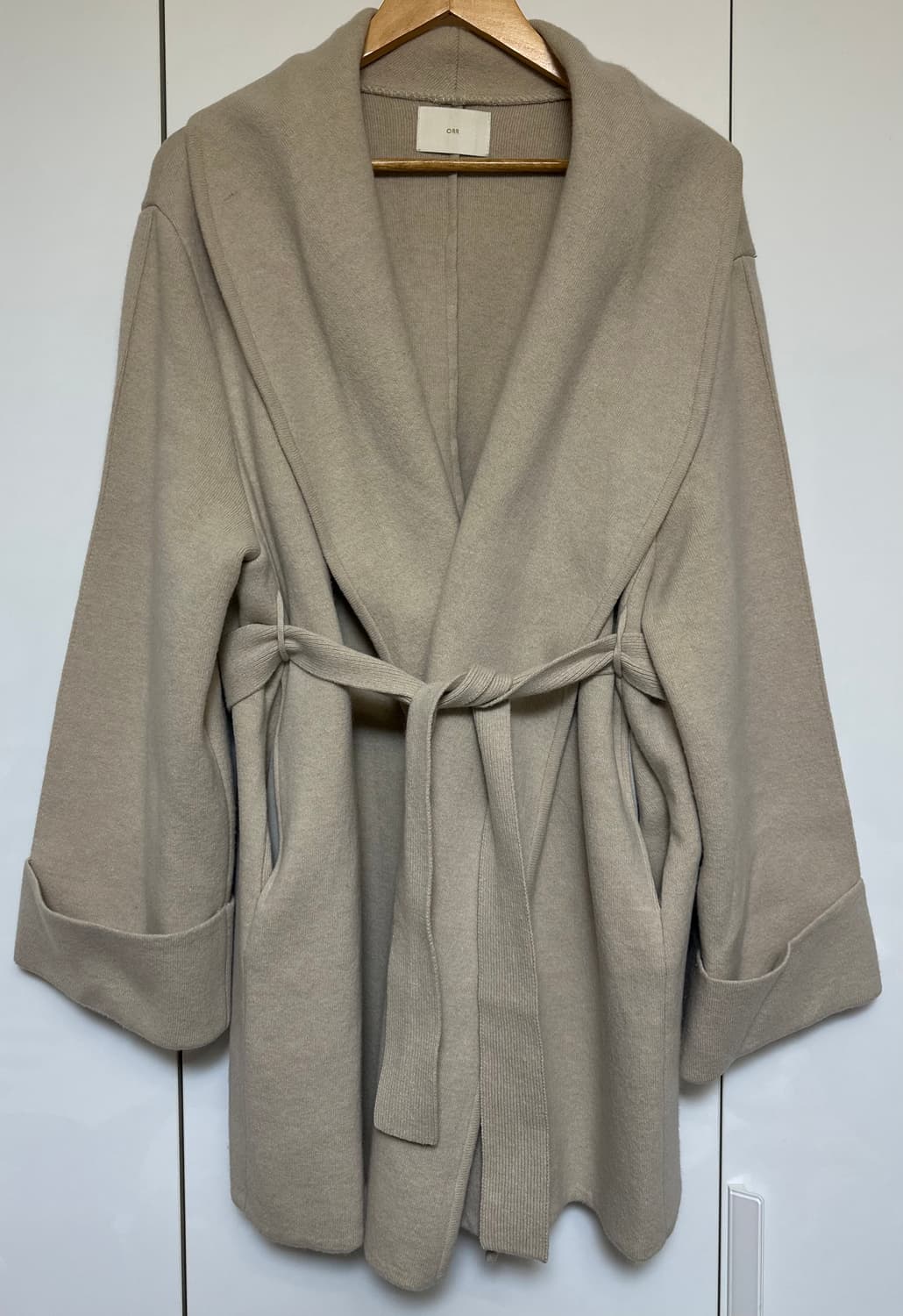 ORR 오르 베이지색 랩 울캐시미어가디건 상품이미지4