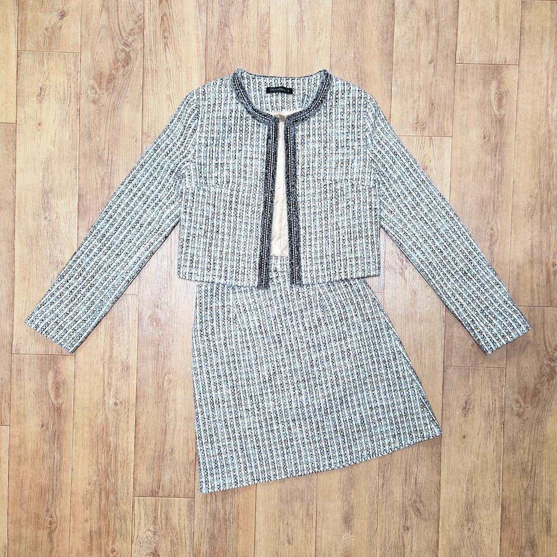 슈퍼린짱 1104라이너(1104LINER.L) 트위드 투피스 55 새상품 상품이미지3