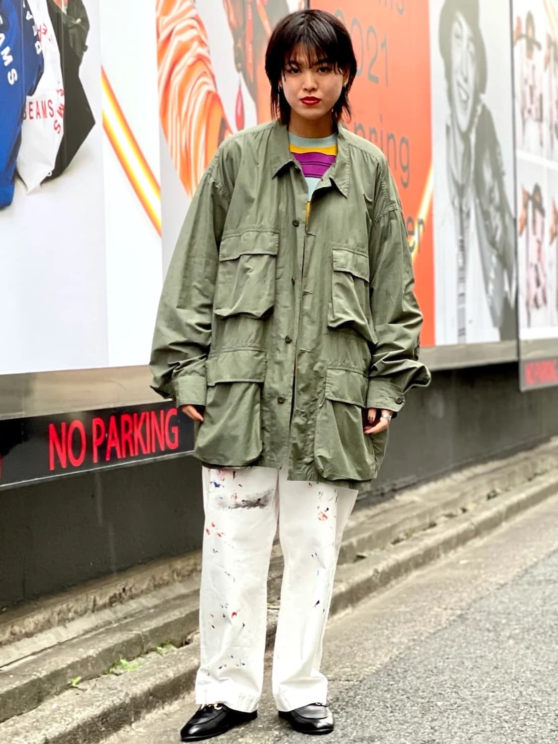 빔즈 페인트 와이드 치노팬츠 화이트 L 상품이미지6