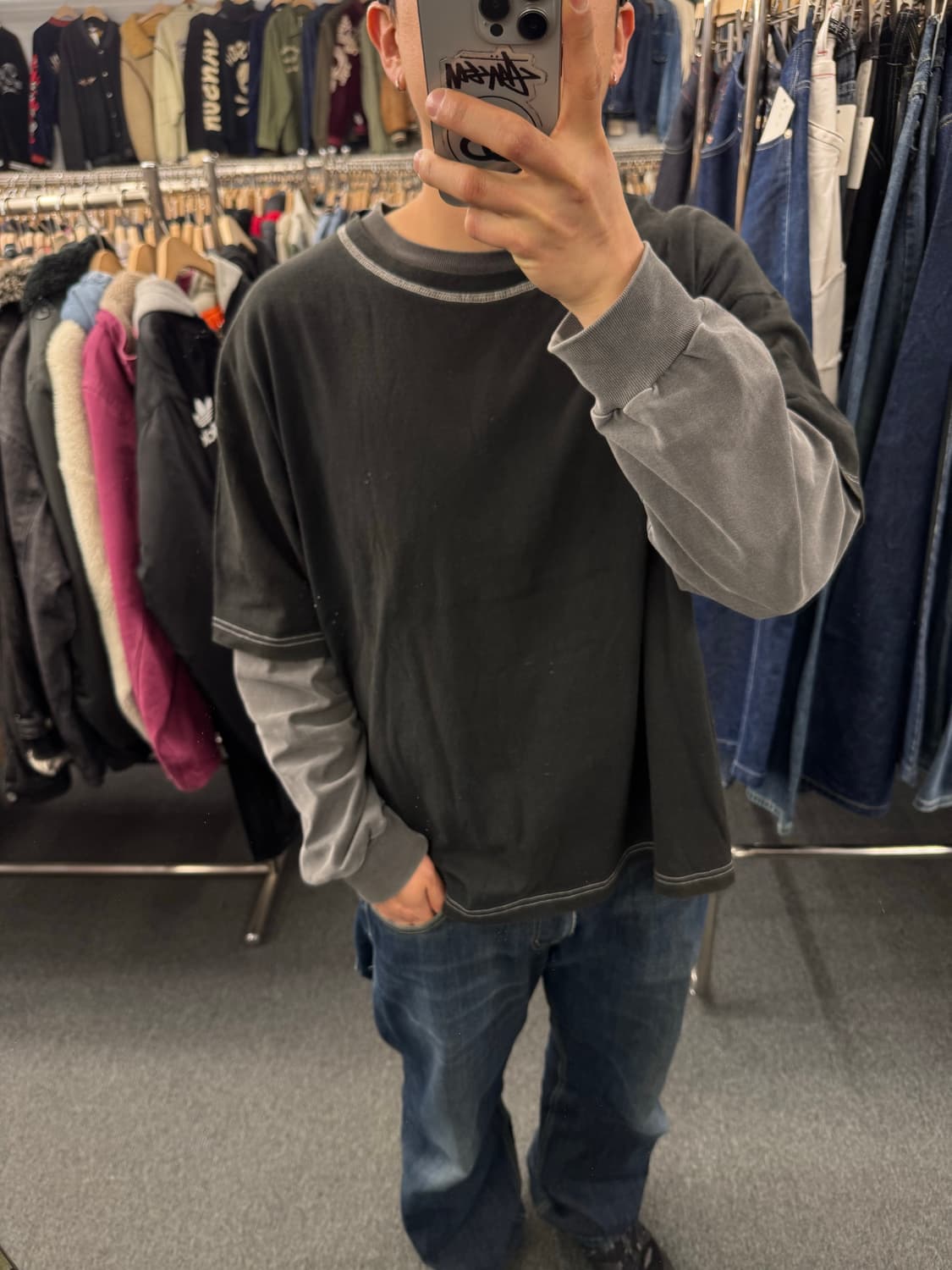 XL)Mossimo 빈티지 프린팅 스티치 디테일 반팔 상품이미지1