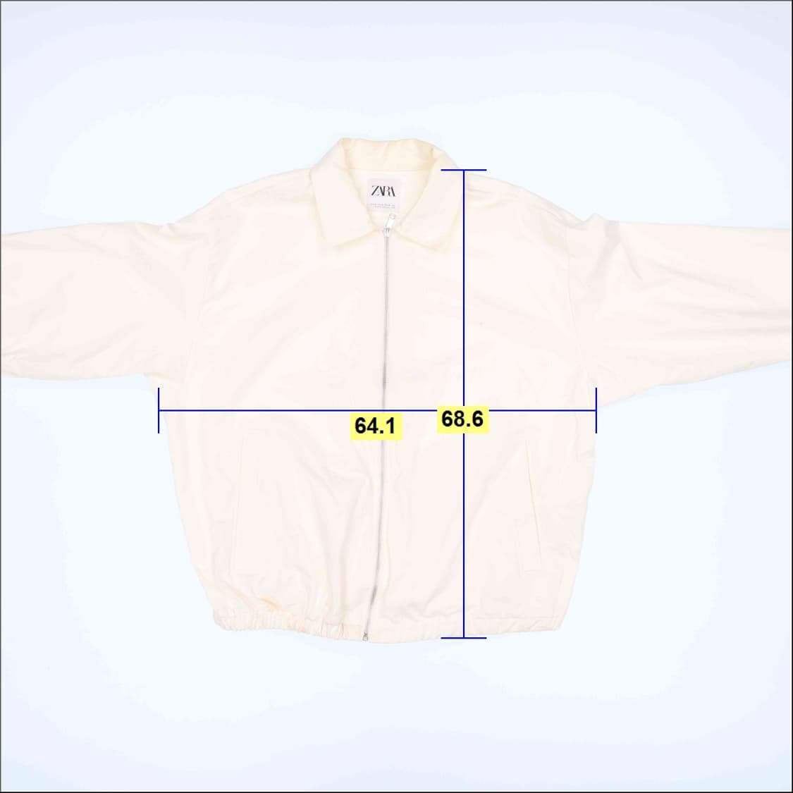 [XL] 자라 남성 화이트 블루종 자켓 0120J 상품이미지8