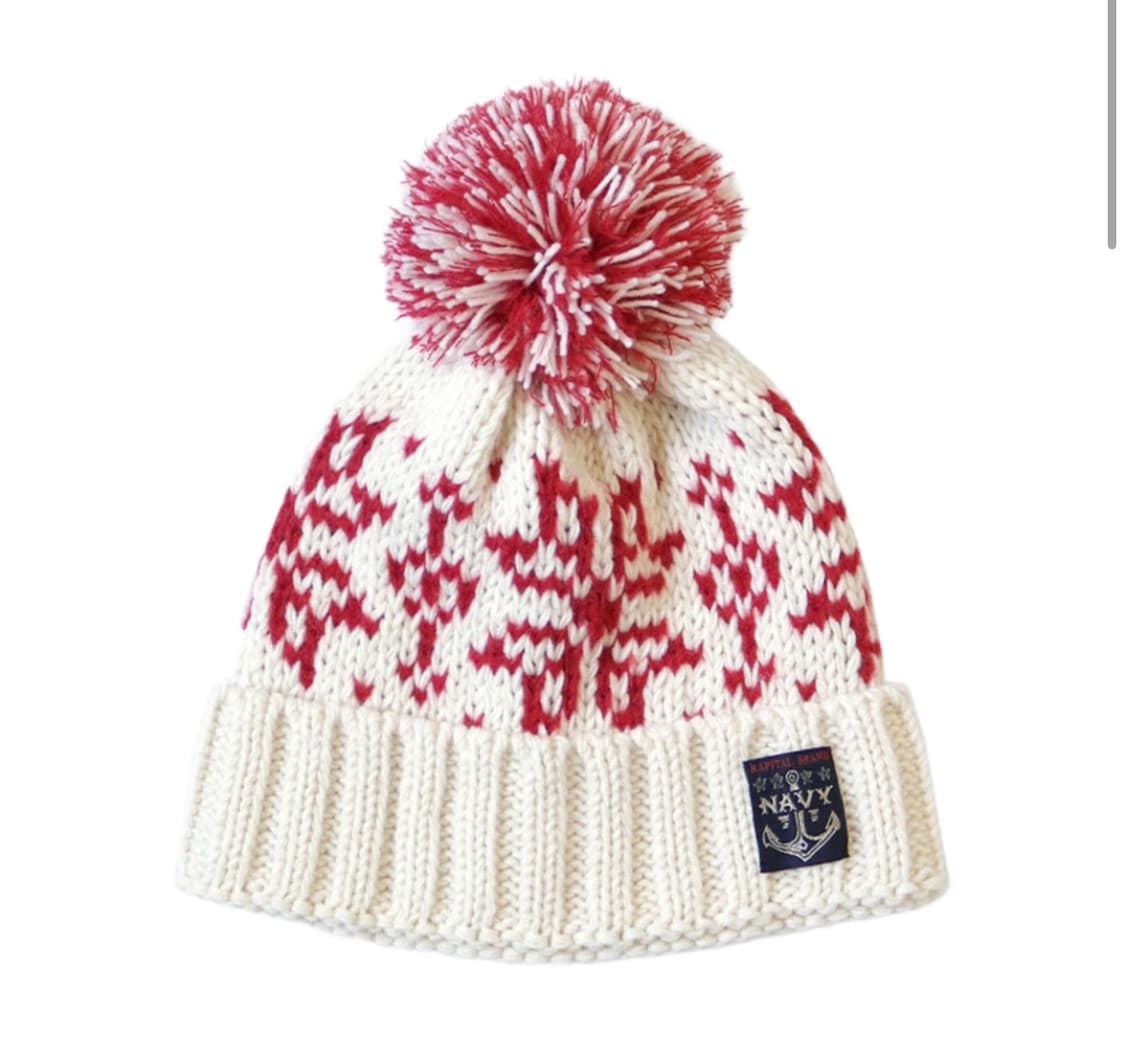 캐피탈 스노우 패턴 니트 캡 비니 상품이미지1