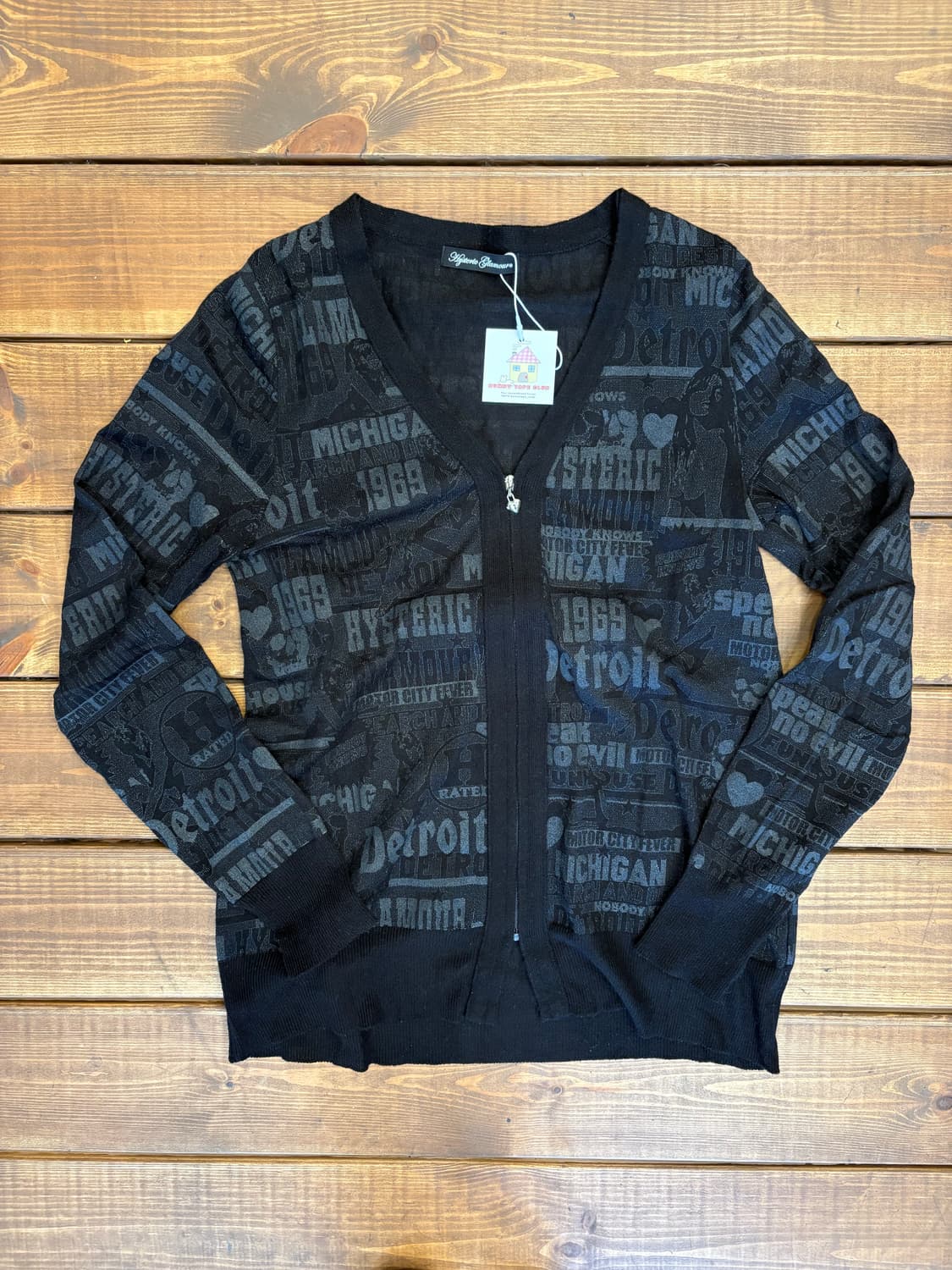 히스테릭글래머 히스걸 블랙 하트 글리터 집업 상품이미지7