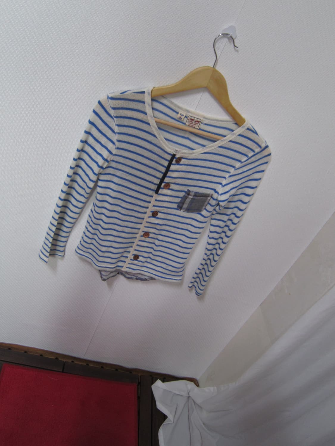 blue stripe flower button cardigan 상품이미지4