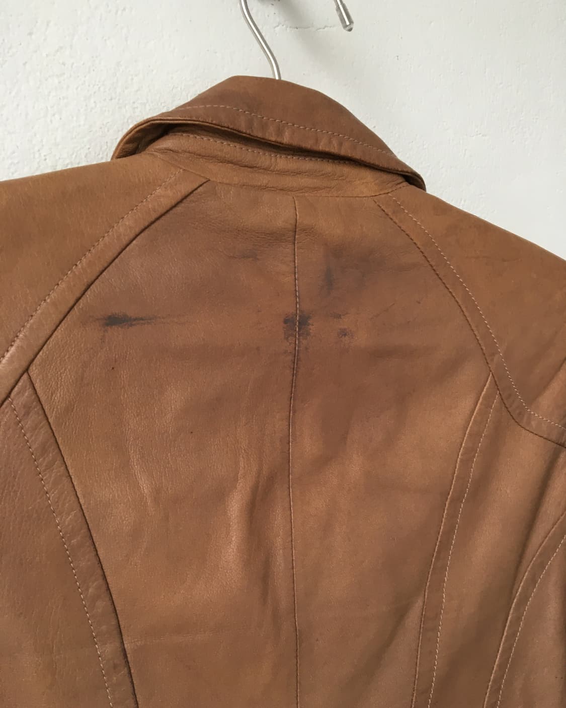 Color mixed leather rider jacket 상품이미지5