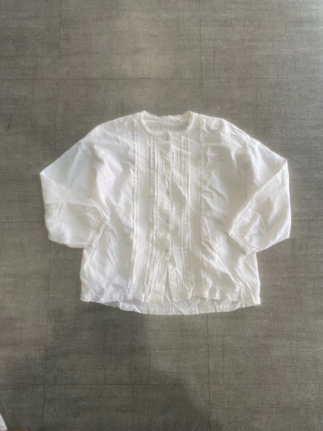 일본빈티지 달천깔페어리 레이스할메카지 블라우스 화이트 상품이미지1