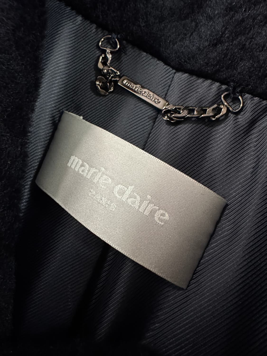 여성 마리끌레르 벨티드 알파카 고급 코트 네이비 상품이미지4