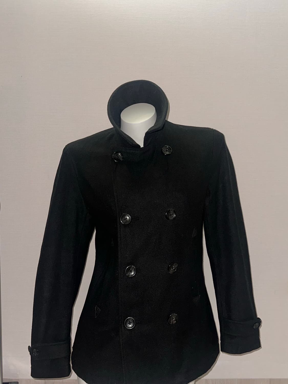 빈티지 블랙 버튼 반코트 상품이미지1