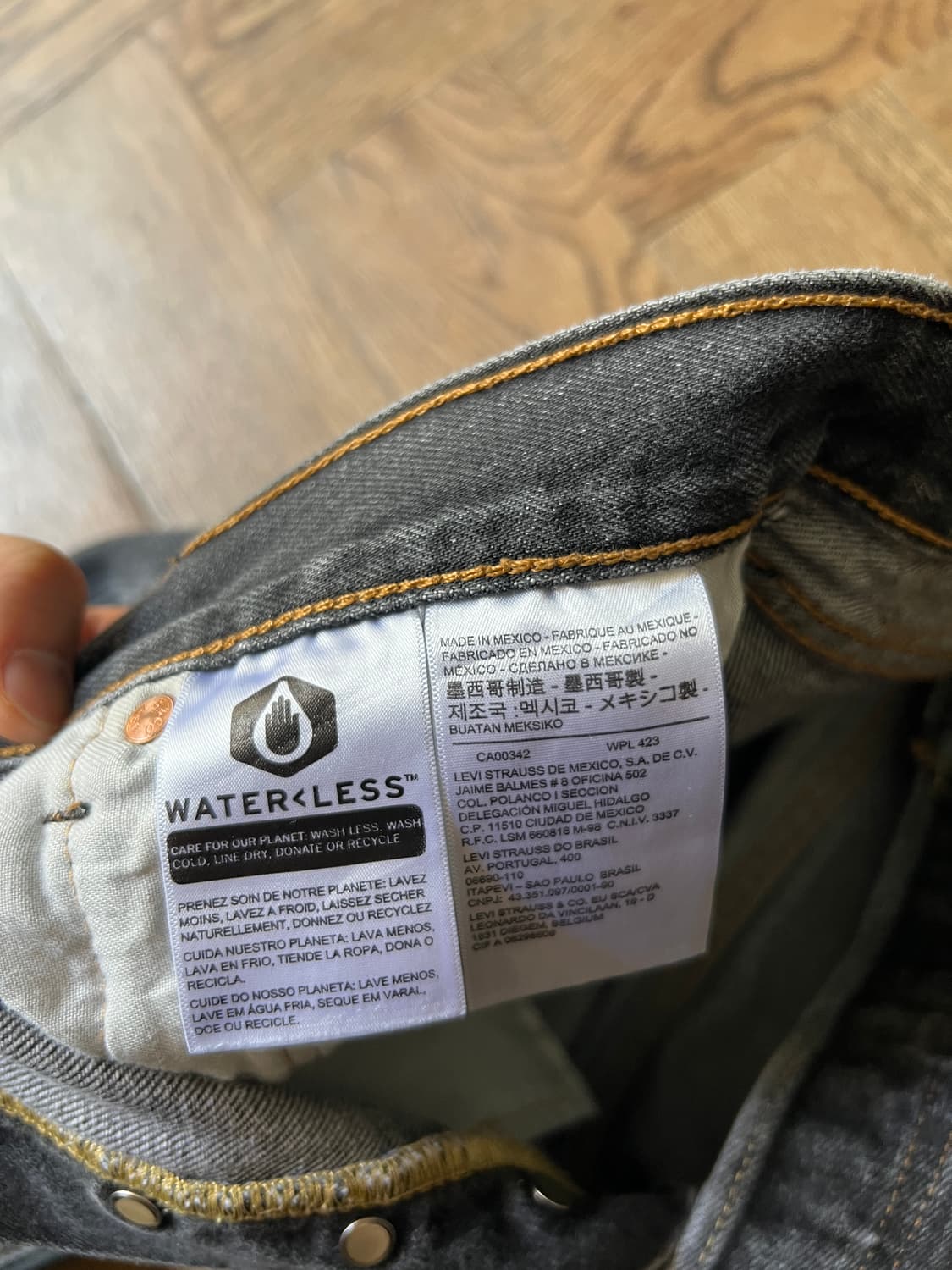 [36]리바이스 501 빈티지 워싱 흑청 데님 팬츠 상품이미지6