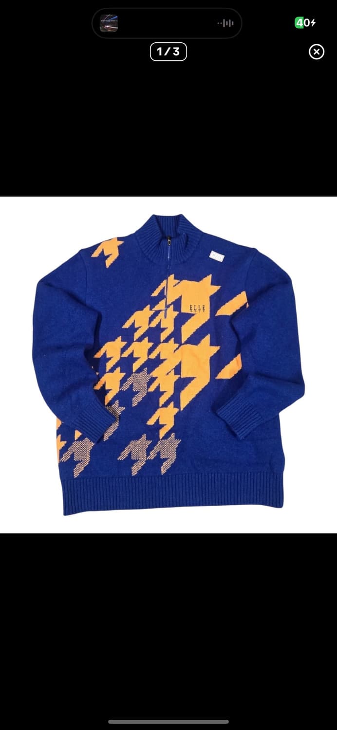  (바배) ELLE 엘르 골프 니트 반집업 상품이미지1