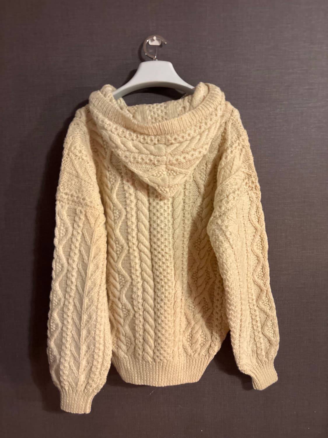 Hamanaka (하마나카) 핸드메이드 아란 케이블 니트 후드 가디건 J 상품이미지2