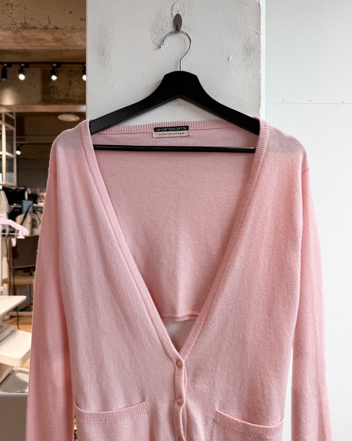 크리스토퍼 케인 핑크 컷아웃 캐시미어 가디건  상품이미지3