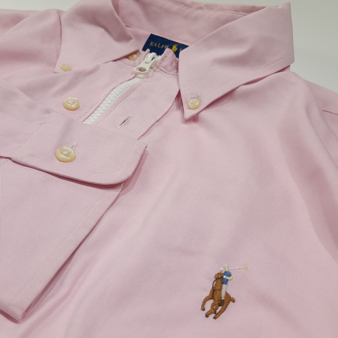 CL791 FREE 폴로 핑크 리메이크 크롭 집업 셔츠 상품이미지4