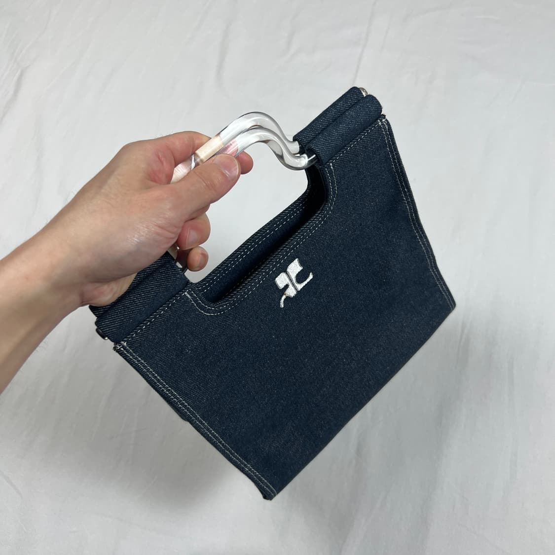 꾸레쥬 꾸레주 courreges 로고 데님 토트백 가방 상품이미지5