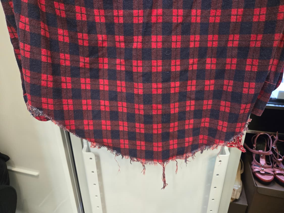 OLD PARK (올드 파크) 리메이크 체크 플란넬 셔츠 (반다나 믹스) 상품이미지4