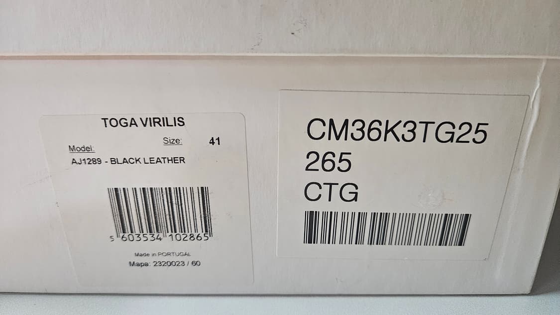 TOGA VIRILIS 블랙 퍼 장식 윙팁 슈즈 41(새상품) 상품이미지10