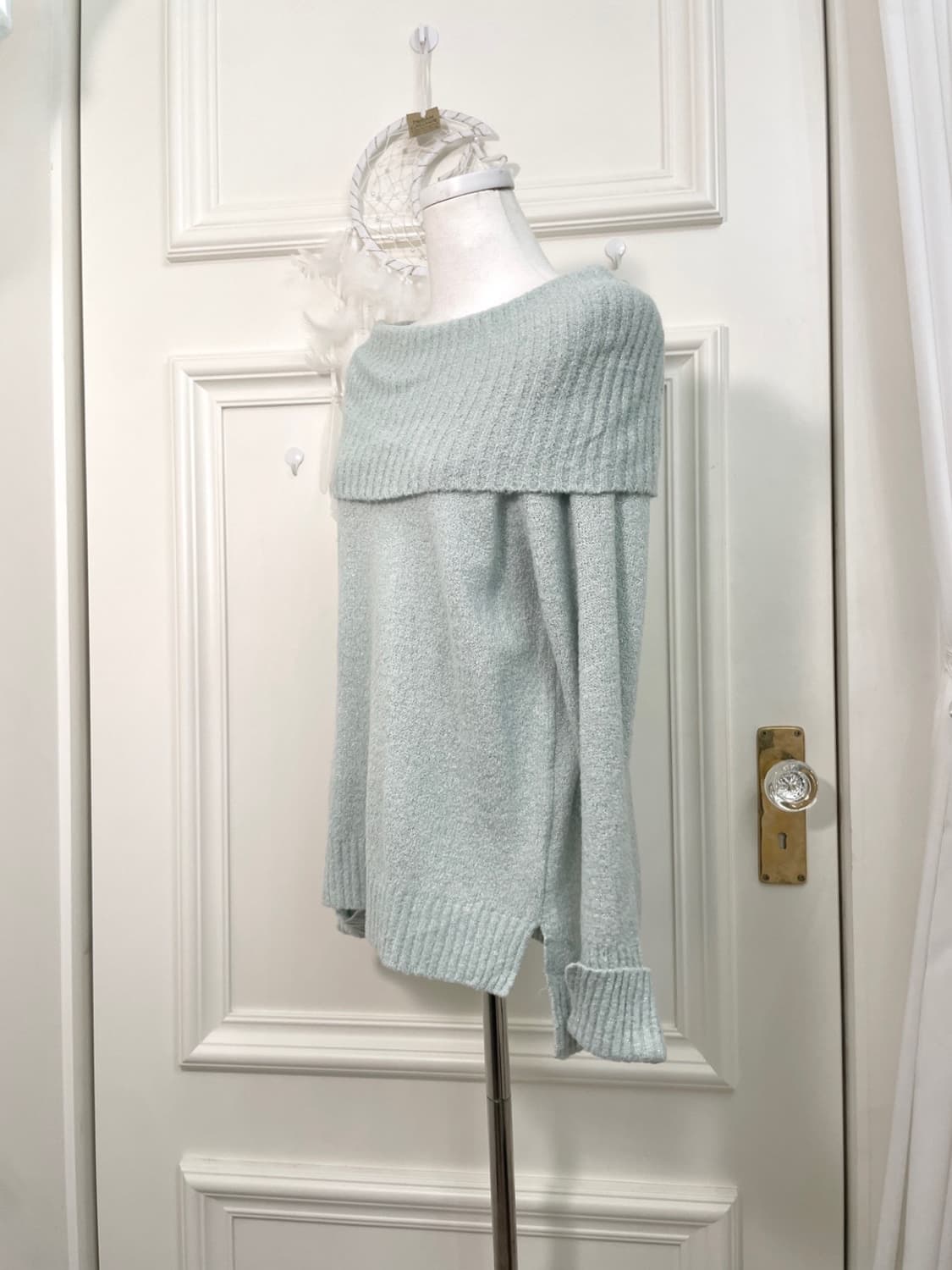 GROVE mint silver glitter off shoulder s 상품이미지2