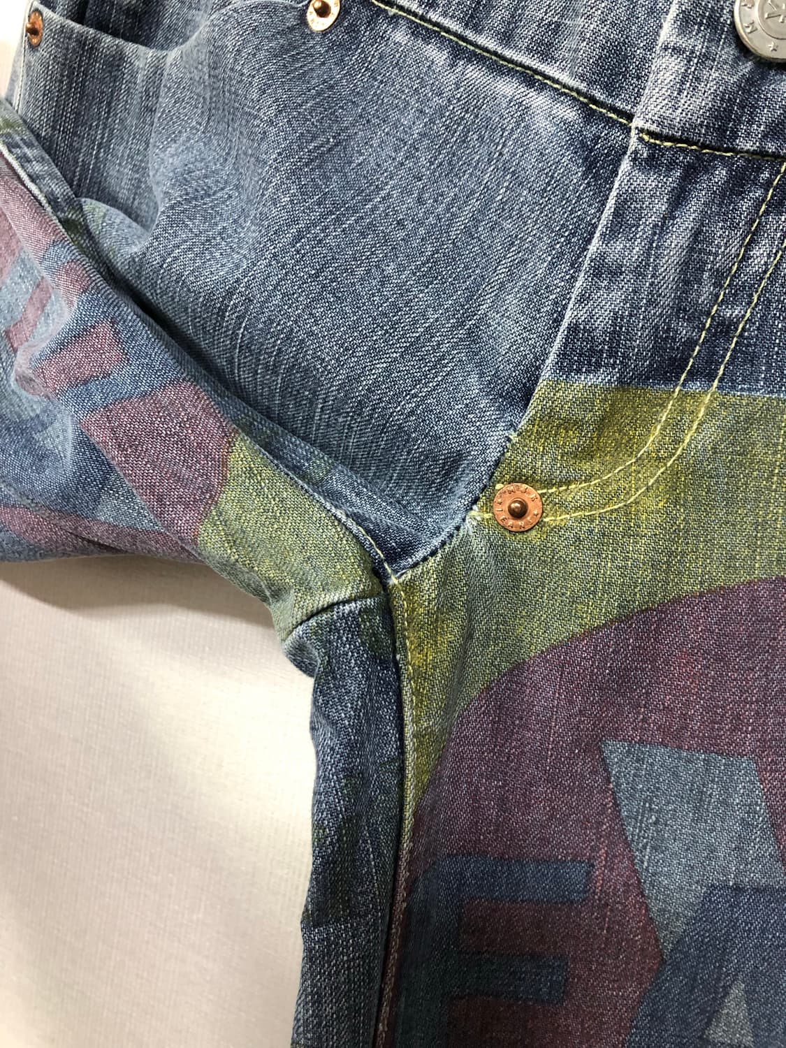 (일본) 엔진즈 미치코코시노 여성 로우라이즈 와이드레그 프린팅 데님팬츠  상품이미지5