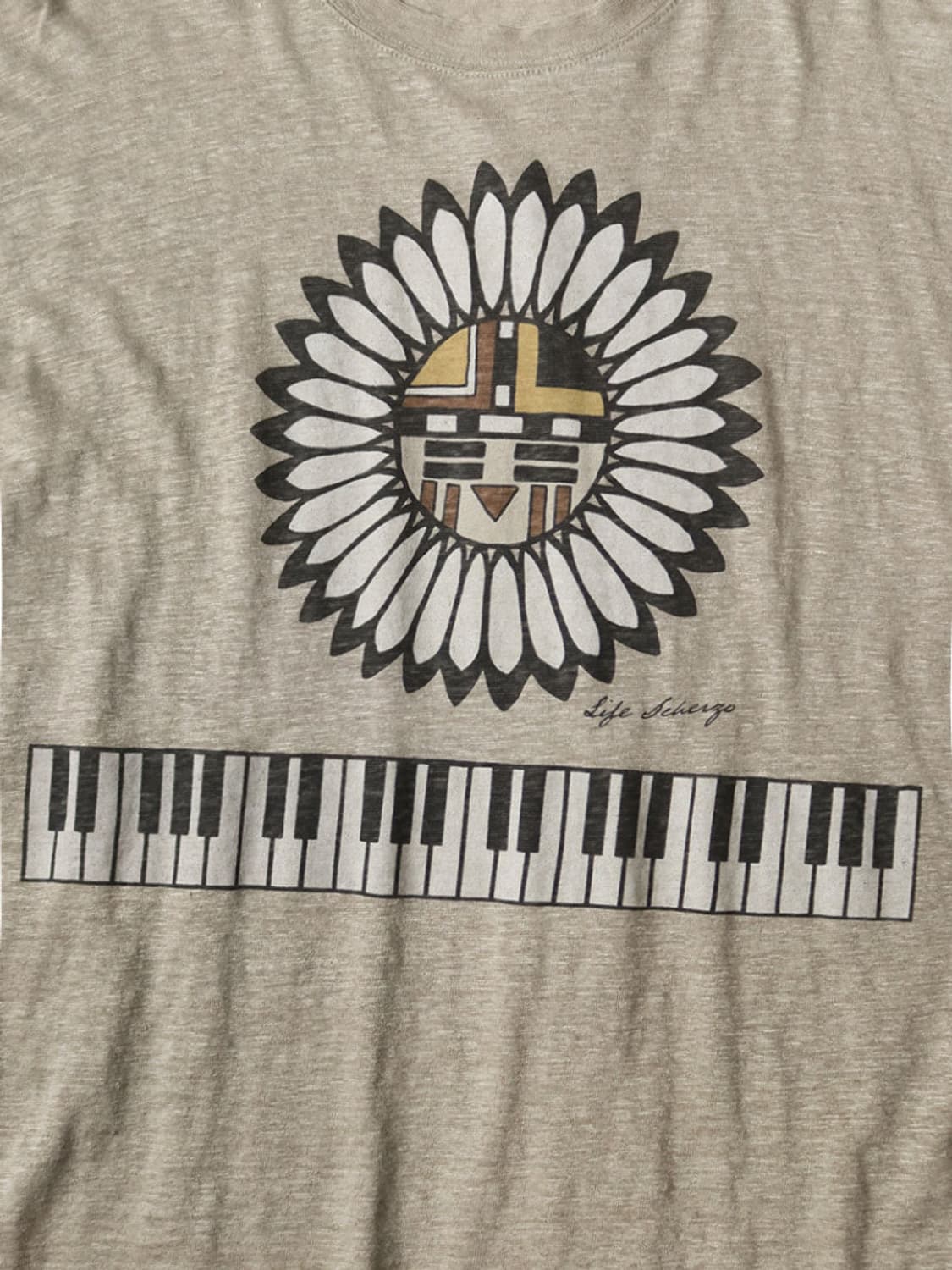 KAPITAL 캐피탈 린넨 천축 크루 티셔츠 (피아노&선페이스pt) 상품이미지6